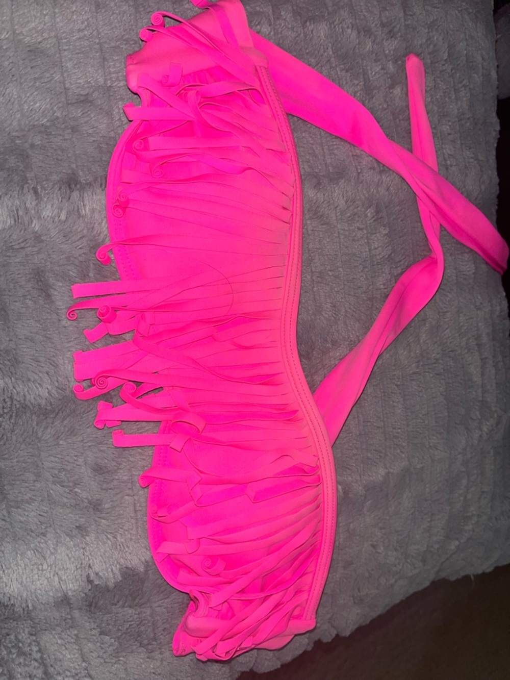 Hot Pink Fringe Bikini Top